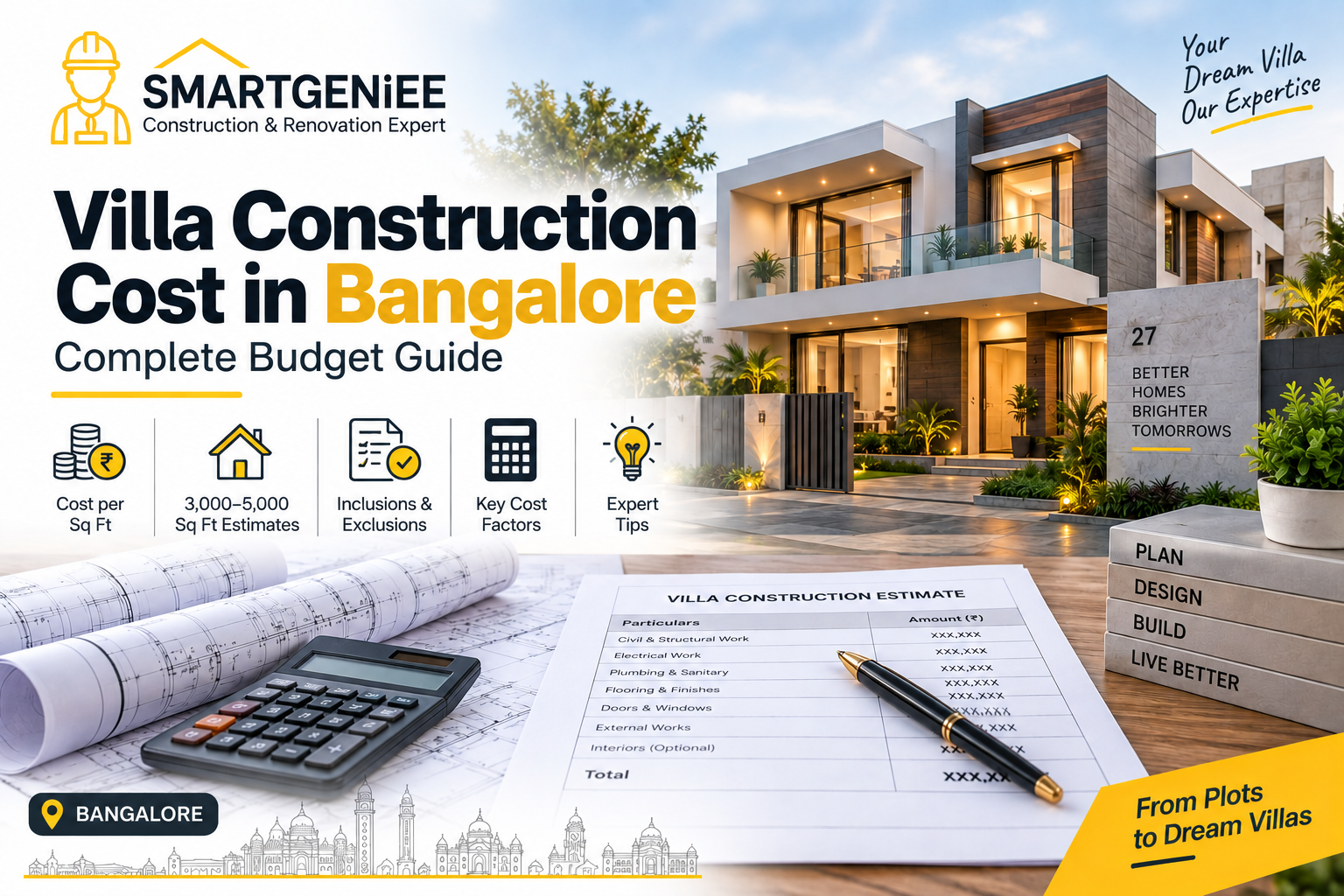 Villa Construction Cost in Bangalore